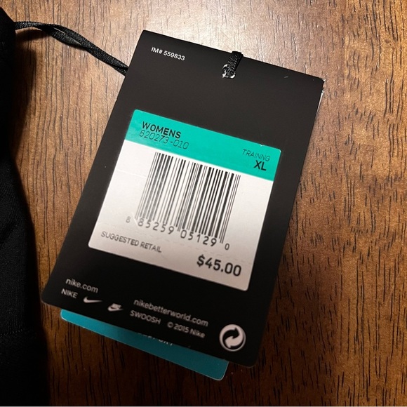 NWT Nike Pro Indy XL Light Support Women's Black Sports Bra NEW - Picture 2 of 7